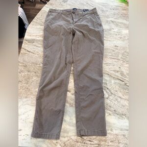 GAP Relaxed Girlfriend Chino Pants Size 8 Taupe 26 Inseam Stretch